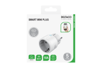 DELTACO Mini Smart Plug WiFi EU Socket with Timer, Power Button, LED Indicator 10A, 240 V ac - White