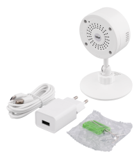DELTACO Smart Home Starter Kit with Indoor Camera, Mini Wi-Fi Smart Plug, Smart E27 Bulb Dimmable White & RGB Light