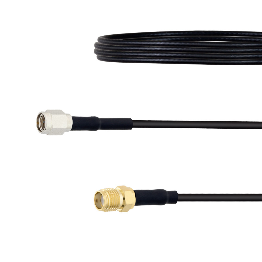 McGill LMR-100 ultra-thin window pass through coaxial cable RP SMA male SMA female 400mm