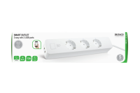 DELTACO Smart Power Strip 1.5M EU Socket with WiFi and 2xUSB-A Ports, 3xCEE, 13A - White