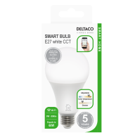 DELTACO Smart Bulb E27 LED Bulb 9W 806lm WiFi – Dimmable White LED Light