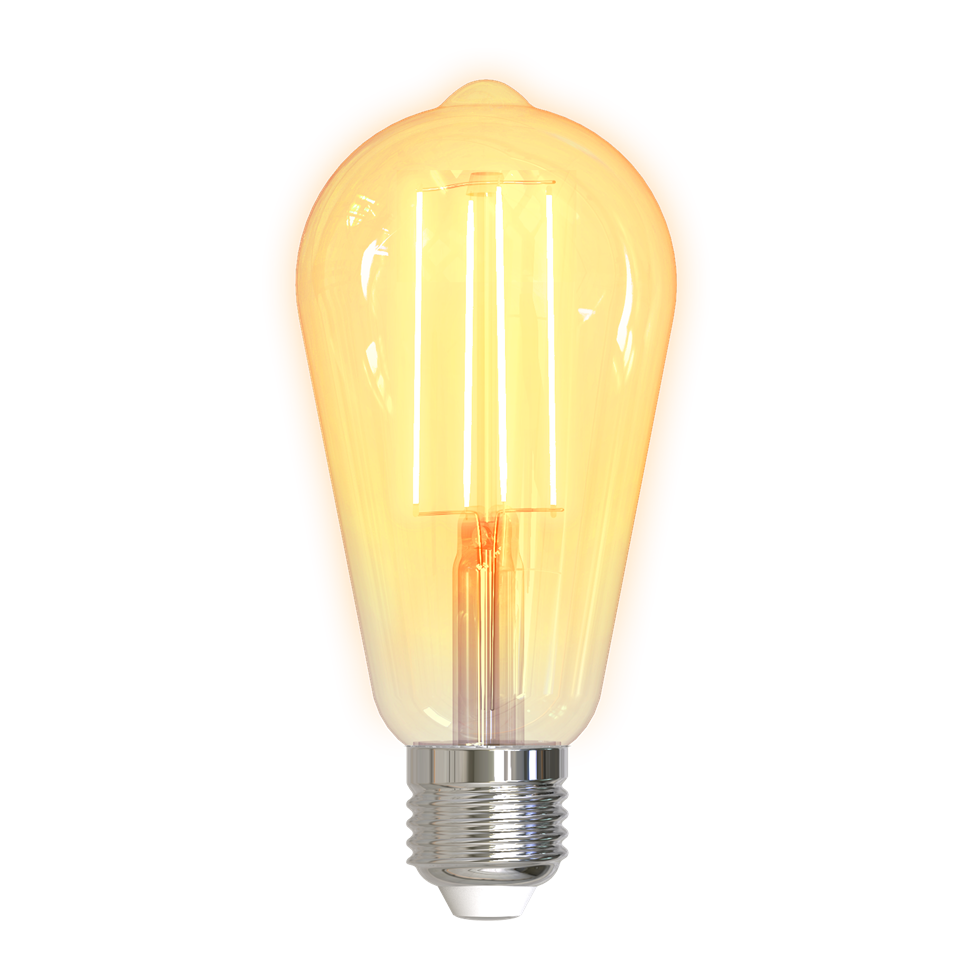 DELTACO Smart Bulb E27 LED Filament Bulb 5.5W 400lm ST64 WiFi – Dimmable White LED Light