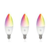 DELTACO 3-Pack Smart Bulbs E14 LED Bulb 5W 470lm WiFi – Dimmable White & RGB Light
