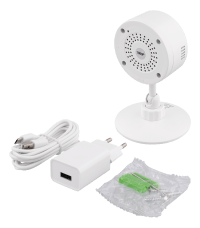 DELTACO Smart Home Starter Kit with Indoor Camera, Mini Wi-Fi Smart Plug, Smart E27 Bulb Dimmable White & RGB Light