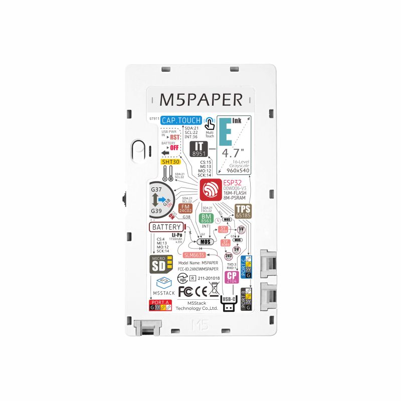 M5Paper ESP32 Development Kit (960X540, 4.7" eInk display, 235 ppi)
