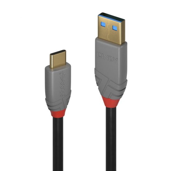 1m USB 3.2 Type C to A Cable, 5A, Anthra Line