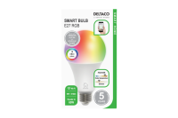DELTACO Smart Bulb E27 LED Bulb 9W 810lm WiFi - Dimmable White & RGB Light