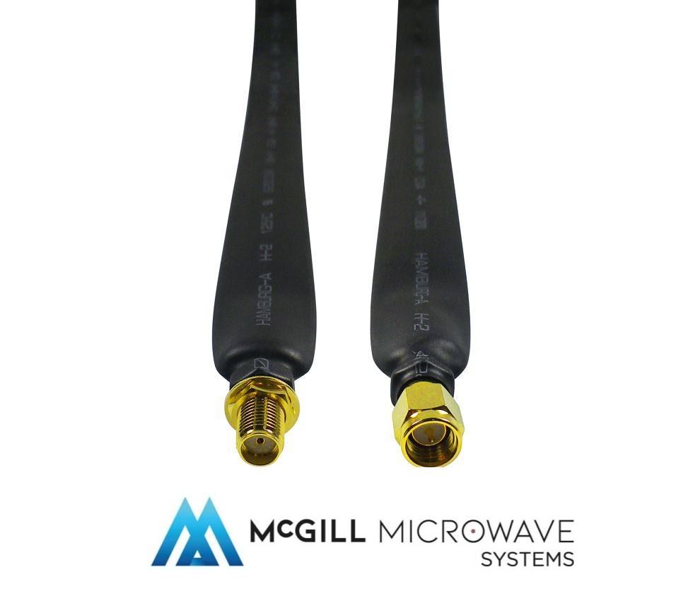 McGill MM-SUB ultra-thin window pass through coaxial cable SMA male SMA female 400mm