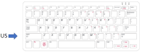 Raspberry Pi Keyboard US Layout Red/White