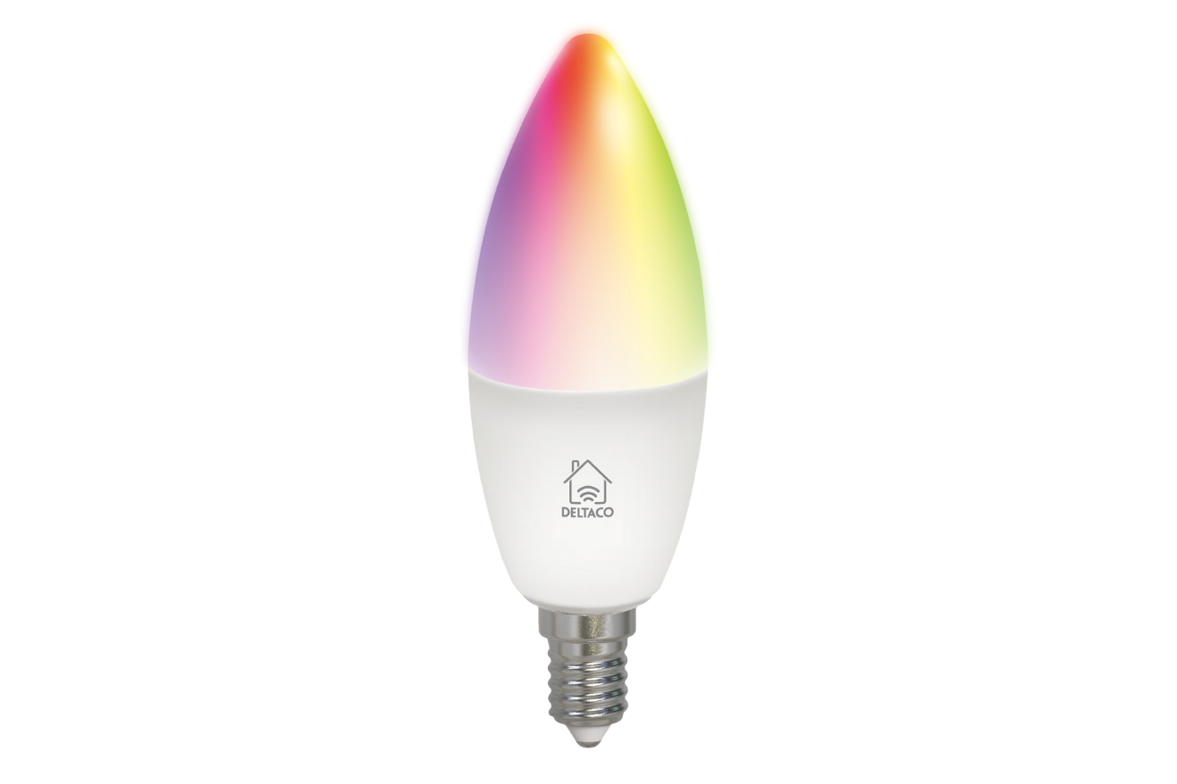 sensatie eend Gepensioneerd DELTACO Smart Bulb E14 LED Bulb 5W 470lm WiFi - Dimmable White & RGB Light  - OKdo