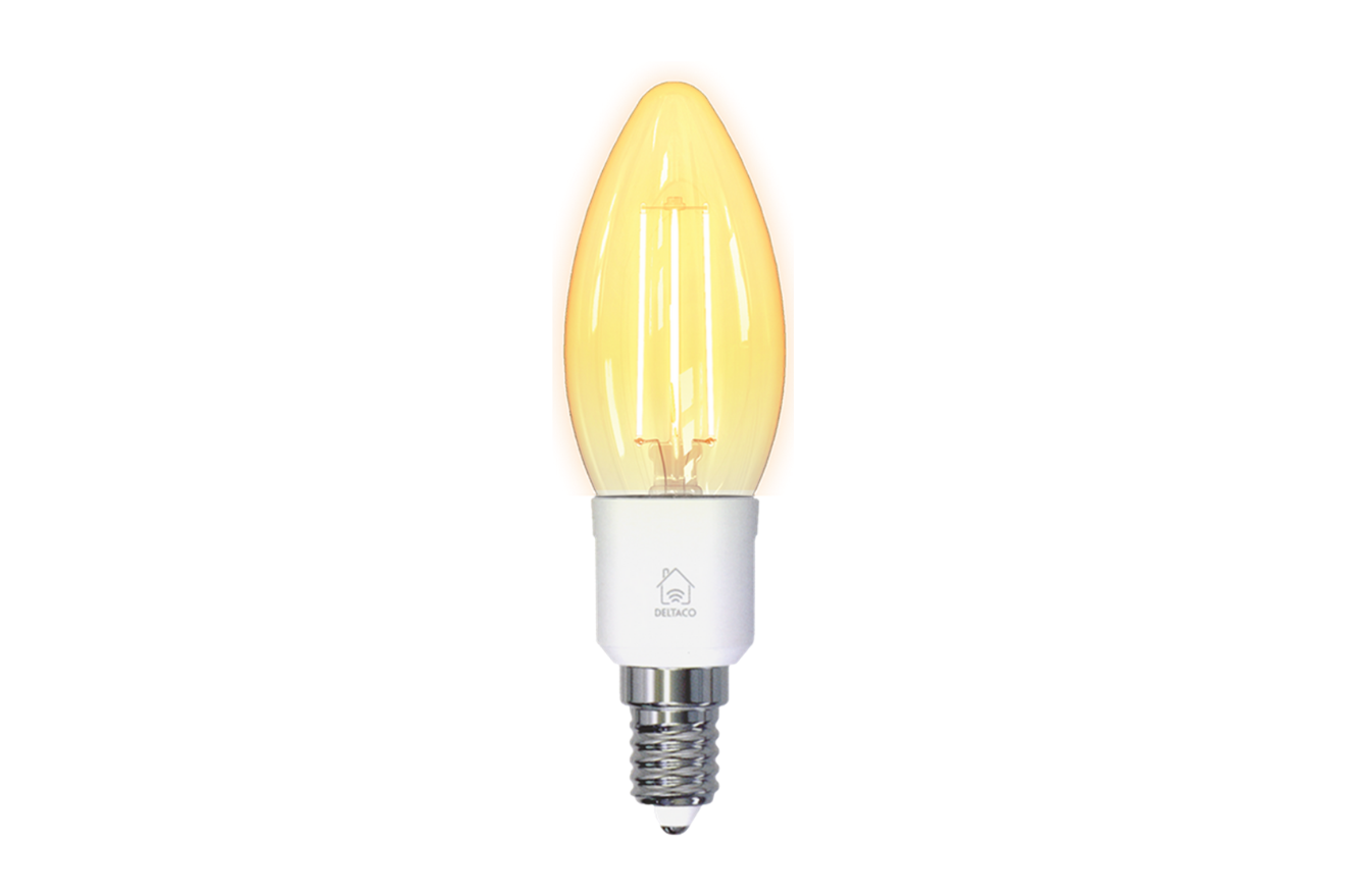 DELTACO Smart Bulb E14 LED Bulb 4.5W 400lm WiFi  - Dimmable White LED Light