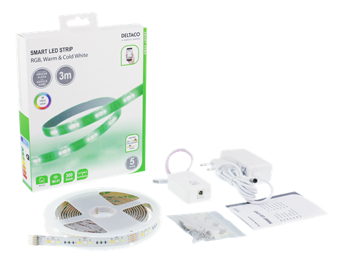 Grand krog spørgeskema DELTACO Smart LED Strip Lights 3M WiFi - White & RGB Light - OKdo