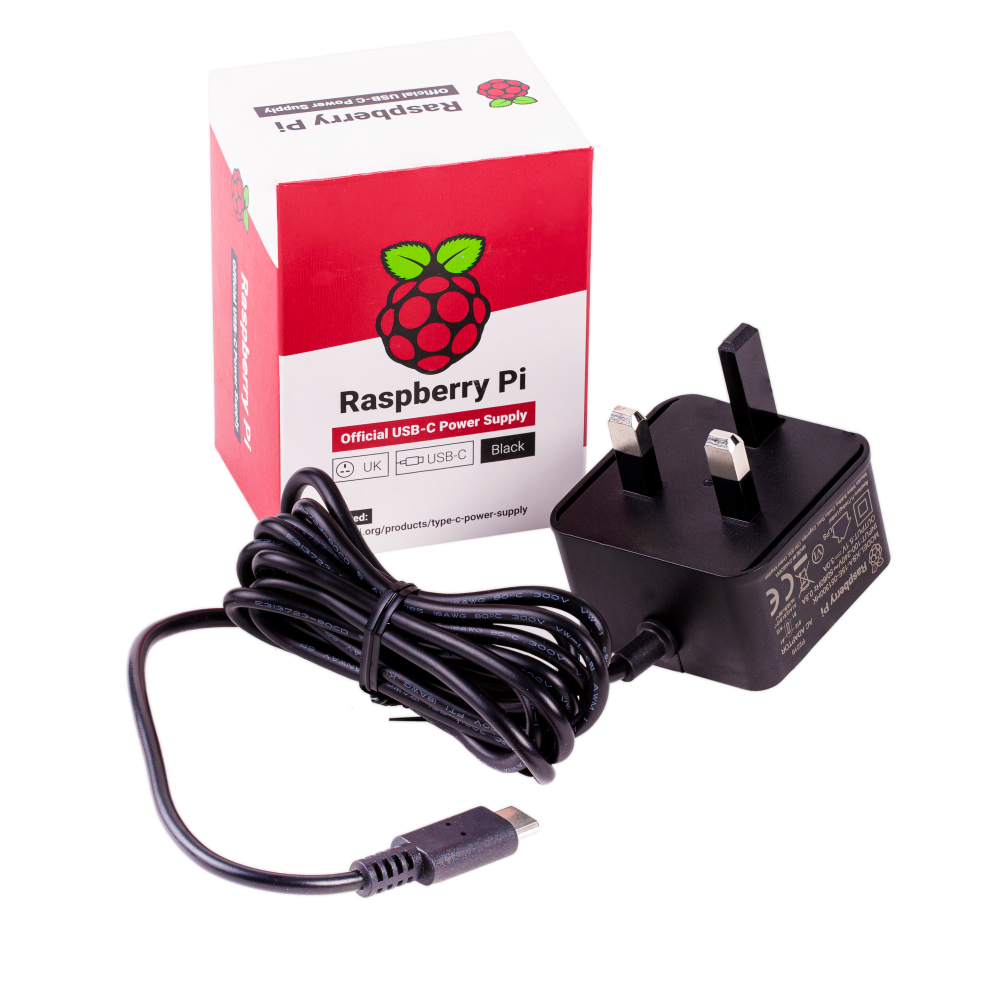 Official Raspberry Pi 4 Uk Power Supply Black