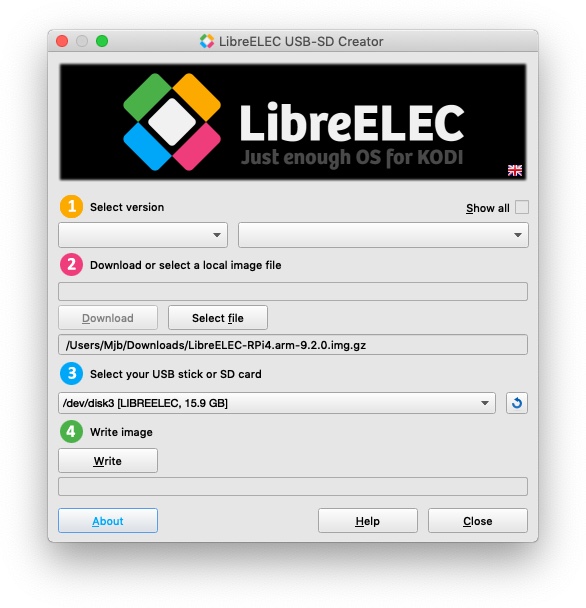 Libreelec1 USB SD creator