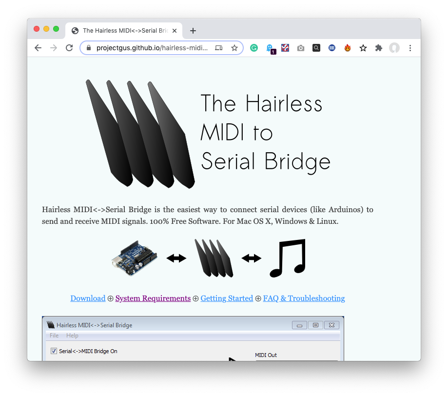 hairless midi to serial bridge