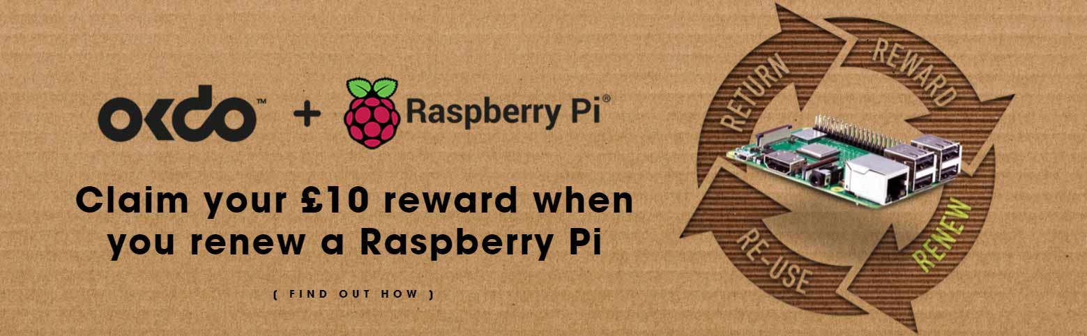 OKdo Renew - receive a £10 reward when you recycle a Raspberry Pi