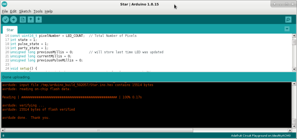 Arduino code screenshot