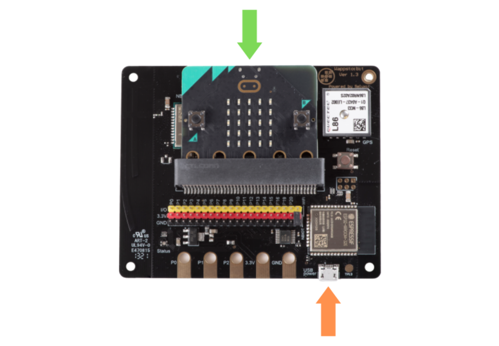 Seluxit wappsto:bit board with the BBC micro:bit board