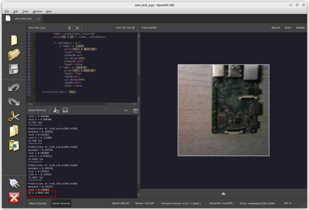 Image recognition with Arduino Nicla Vision Project