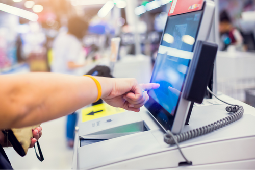 Retail POS self-checkout machine