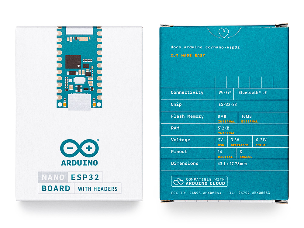 Arduino Nano ESP32 with Headers - OKdo